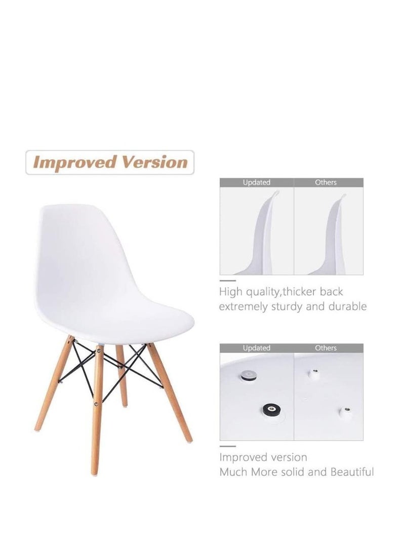 Golden Modern Dining Chair, Home Solid Wood Chair, Plastic Chair with Solid Wood Legs, for Kitchen, Dining Room, Living Room (Chair-White) - Image 5