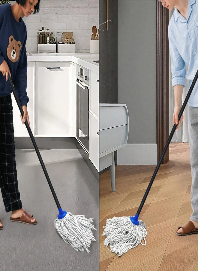 Zthluyc Indoor Mop for Floor Cleaning - Cotton Mops for Floor Cleaning, Regular Mop for Floors, 49-inch Simple Mops for Cleaning Living Rooms, Bathrooms, and Kitchens. (Dark Blue - Image 3