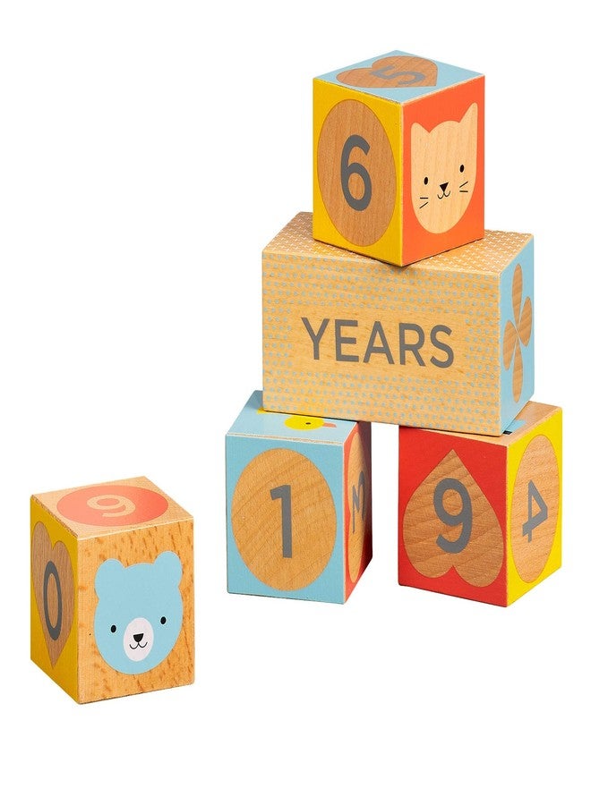 Petit Collage Baby Milestone Blocks Photo Props for Months, Weeks, Years - Numbered Wooden Blocks, Baby Props to Capture Baby’s Growth Over Time - Image 1