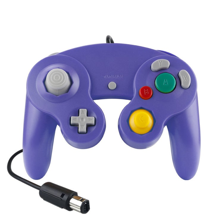 NGC Wired Controller Single Vibration Gamecube Blue and purple 