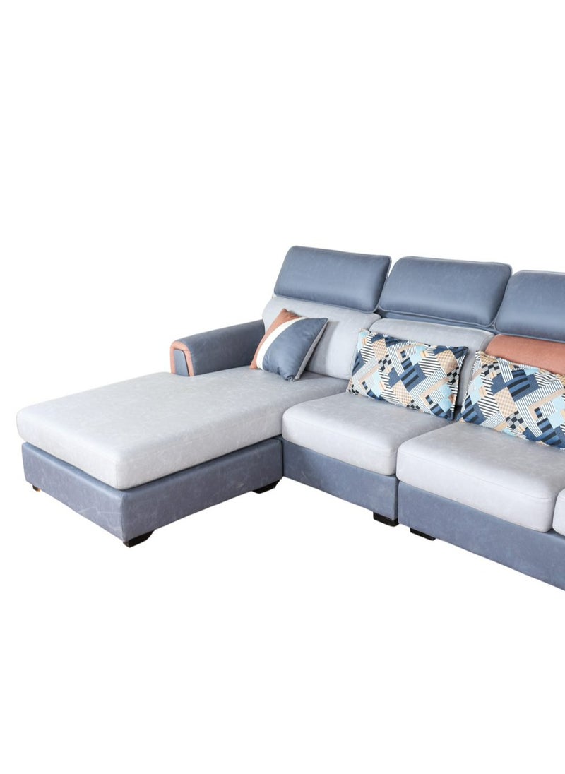 HOMEVEO - Comfortable L Shaped  4-seater high-back corner sofa set, size 3.2 x 1.85 meters - Image 1