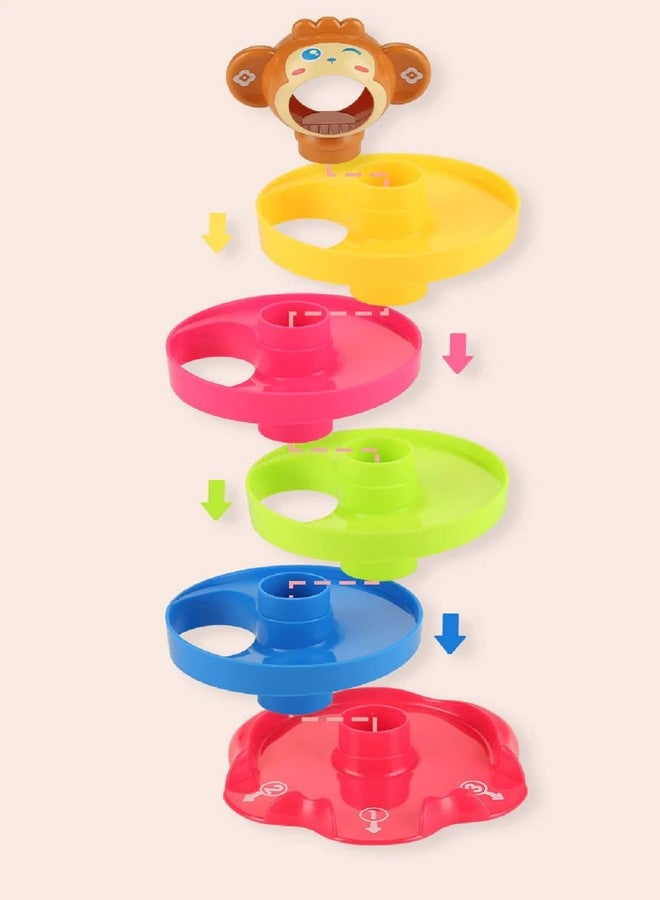 VGRASSP Rolling and Swirling Ramp Toy for Baby and Toddlers | 5 Layer Ball Drop Tower with 3 Colorful Plastic Rattle Balls | Stack-Drop-Roll Fun Toy - Color As Per Stock - Image 4