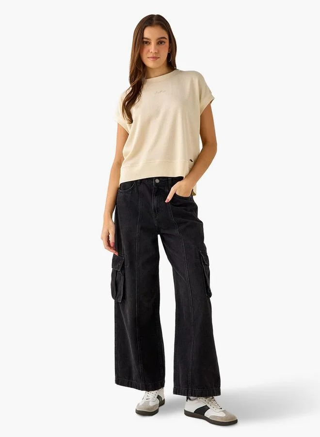 Lee Cooper WHITE Lee Cooper Top with Textured Design for Women | Best Price UAE