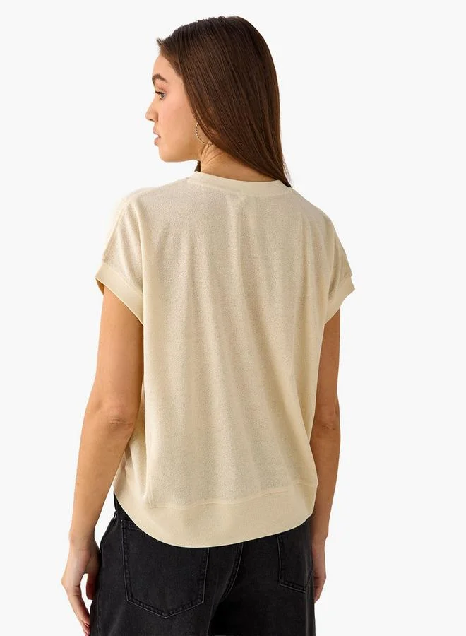 Lee Cooper WHITE Lee Cooper Top with Textured Design for Women | Best Price UAE