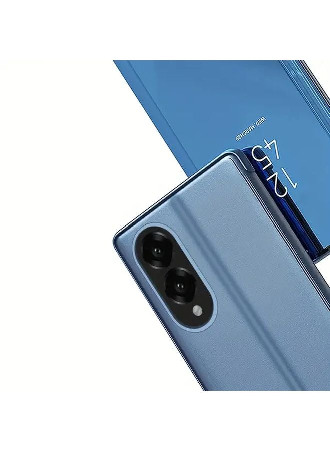 Blue Vertical Mirror Flip Phone Case for Samsung Galaxy A15 5G Protective Hard PC Cover - Image 3