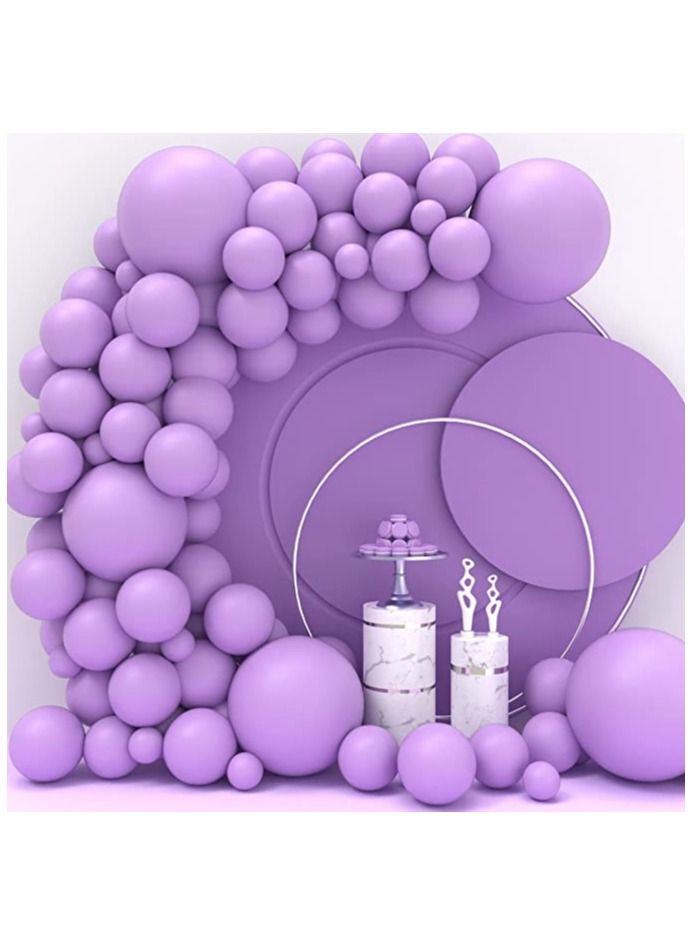 JOLLITY LLC بالونات ماكرون لاتكس 12 بوصة بألوان باستيل لحفلات استقبال المواليد والزفاف وأعياد الميلاد 40 قطعة (بنفسجي) - Image 1