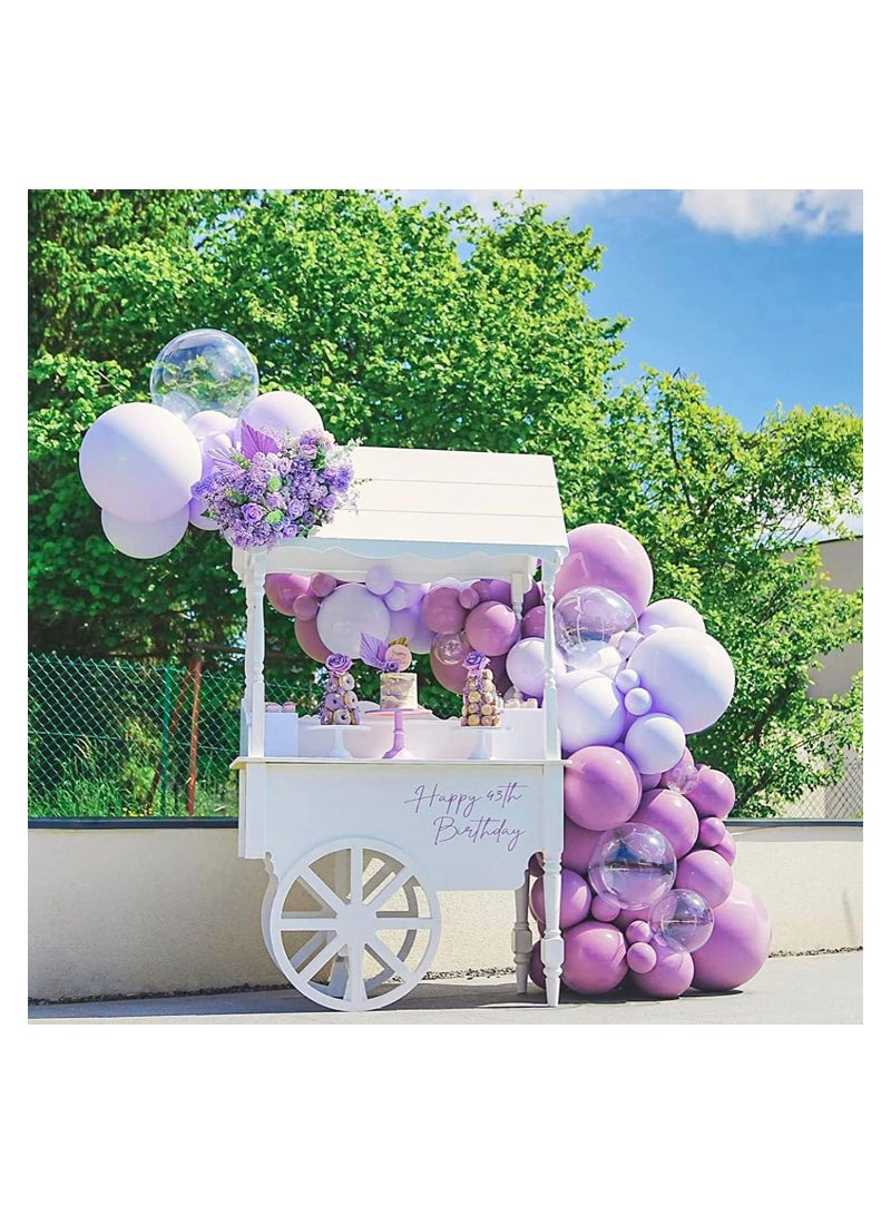 JOLLITY LLC بالونات ماكرون لاتكس 12 بوصة بألوان باستيل لحفلات استقبال المواليد والزفاف وأعياد الميلاد 40 قطعة (بنفسجي) - Image 4