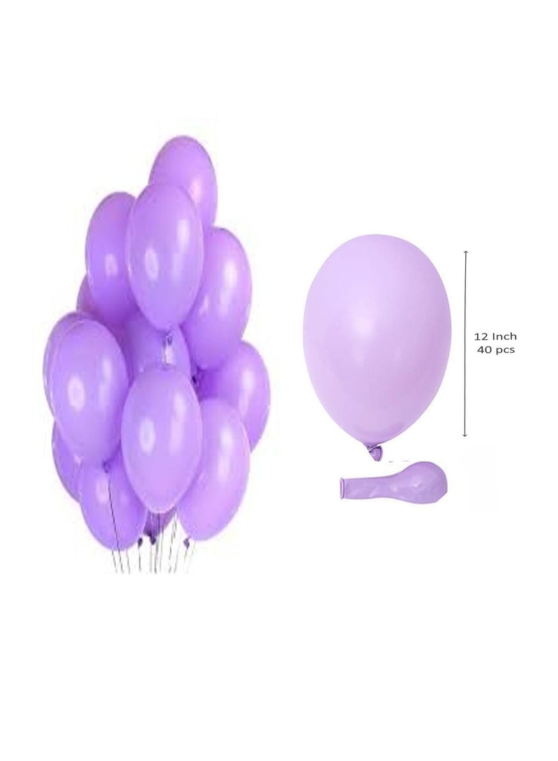 JOLLITY LLC بالونات ماكرون لاتكس 12 بوصة بألوان باستيل لحفلات استقبال المواليد والزفاف وأعياد الميلاد 40 قطعة (بنفسجي) - Image 5