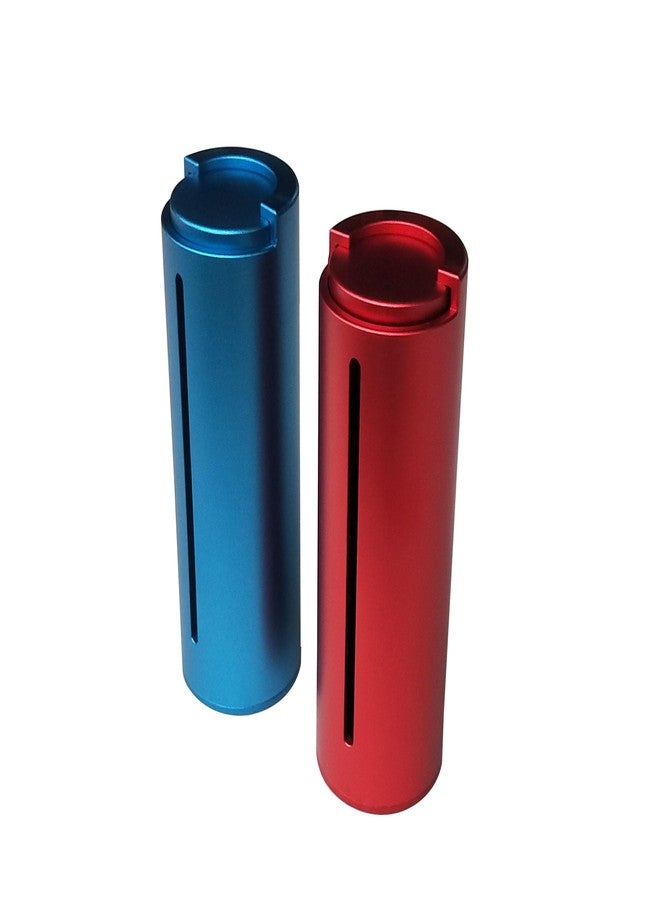 DDonglai 2PCS Packed Blue&Red Color Pool Metal Aluminum Quarter Coin Holder, Spring Loaded, with Transparent Slot, Quarter Coin Dispensers - Image 4