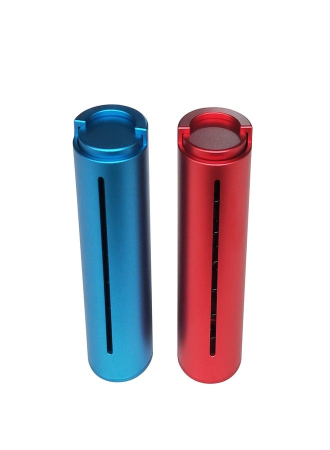DDonglai 2PCS Packed Blue&Red Color Pool Metal Aluminum Quarter Coin Holder, Spring Loaded, with Transparent Slot, Quarter Coin Dispensers - Image 1
