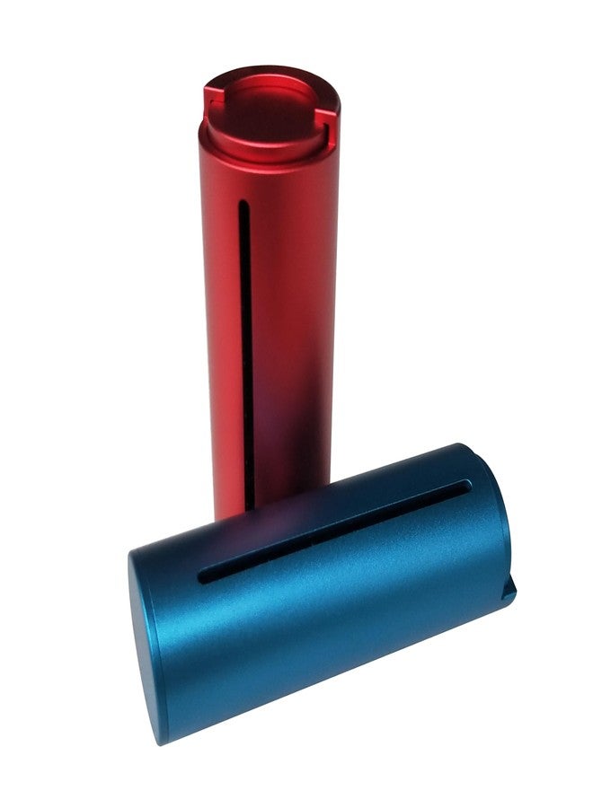 DDonglai 2PCS Packed Blue&Red Color Pool Metal Aluminum Quarter Coin Holder, Spring Loaded, with Transparent Slot, Quarter Coin Dispensers - Image 3