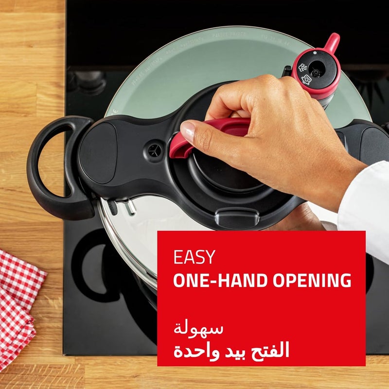 T-fal TEFAL Pressure Cooker | ClipsoMinut’ Easy 6L | Stainless steel |Express Cooking | Vitamins Preserved | One-Handed Opening/Closing | Safe | Made in France | 2 Years Warranty | P4620768 - Image 5