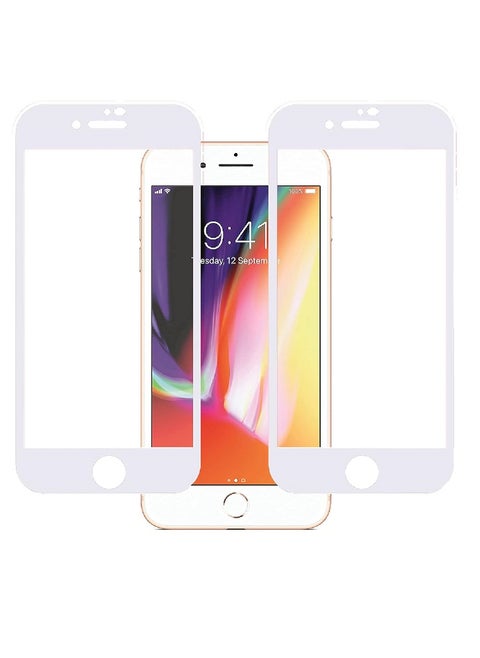 2 Pieces Tempered Glass Screen Protector 5D Designed For iPhone 8 Plus Full Glue Edge to Edge Full Screen Coverage And Bubble Free