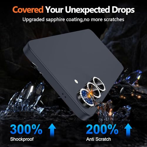 Avocase for Samsung Galaxy S25 Plus Camera Lens Protector, Individual Metal Ring Tempered Glass Lens Cover, [Strong Adsorption] Scratch Resistant Ultra-Thin HD Clear Lens Cover, 1 Set-Black Diamond - Image 5