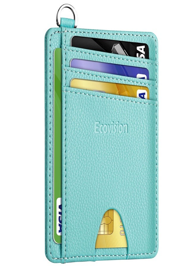 EcoVision Slim Minimalist Front Pocket Wallet, RFID Blocking Credit Card Holder Wallet with Detachable D-Shackle for Men Women, Crazy Horse Coffee, S, Minimalist - Image 1