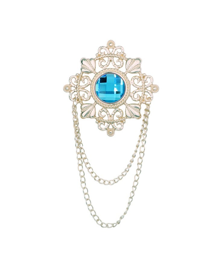 Shougu Versatile Temperament Personality Gemstone Tassel Chain Suit Brooch
