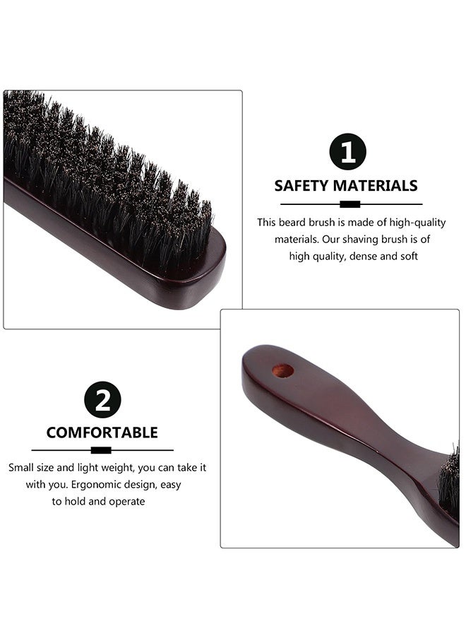 QIRRA Men's Beard Grooming Brush – Wooden Handle Bristle Brush for Mustache & Beard Styling – Compact and Portable – Black - Image 3