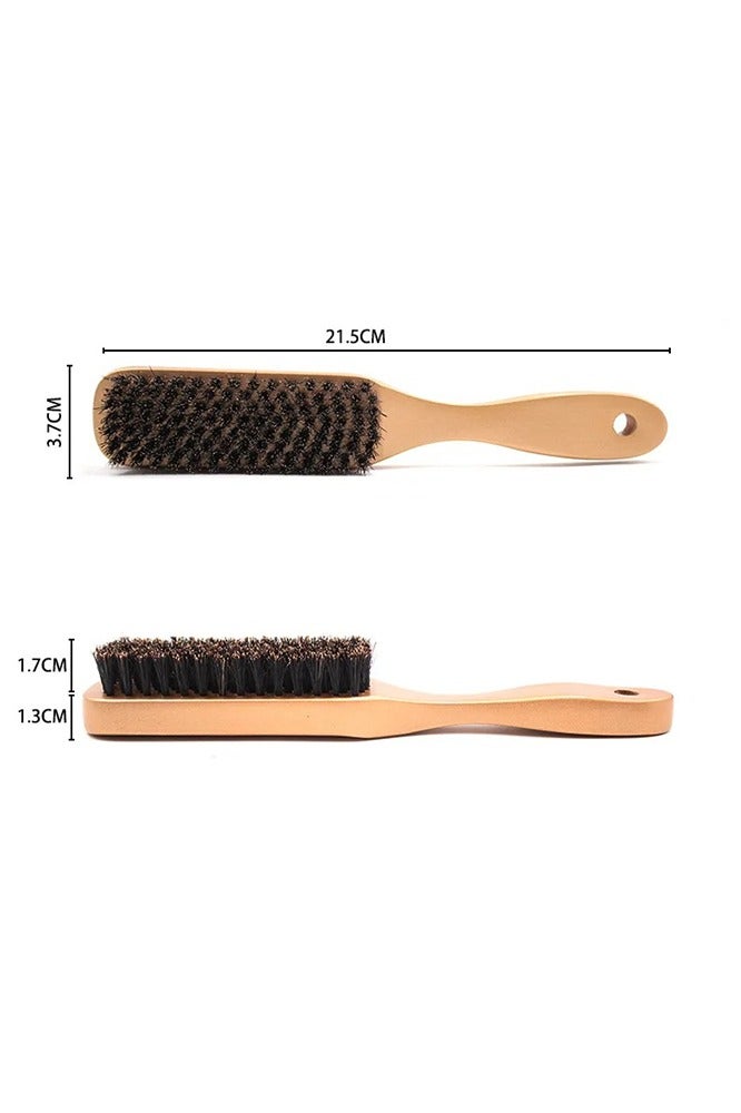 QIRRA Men's Beard Grooming Brush – Wooden Handle Bristle Brush for Mustache & Beard Styling – Compact and Portable – Black - Image 2