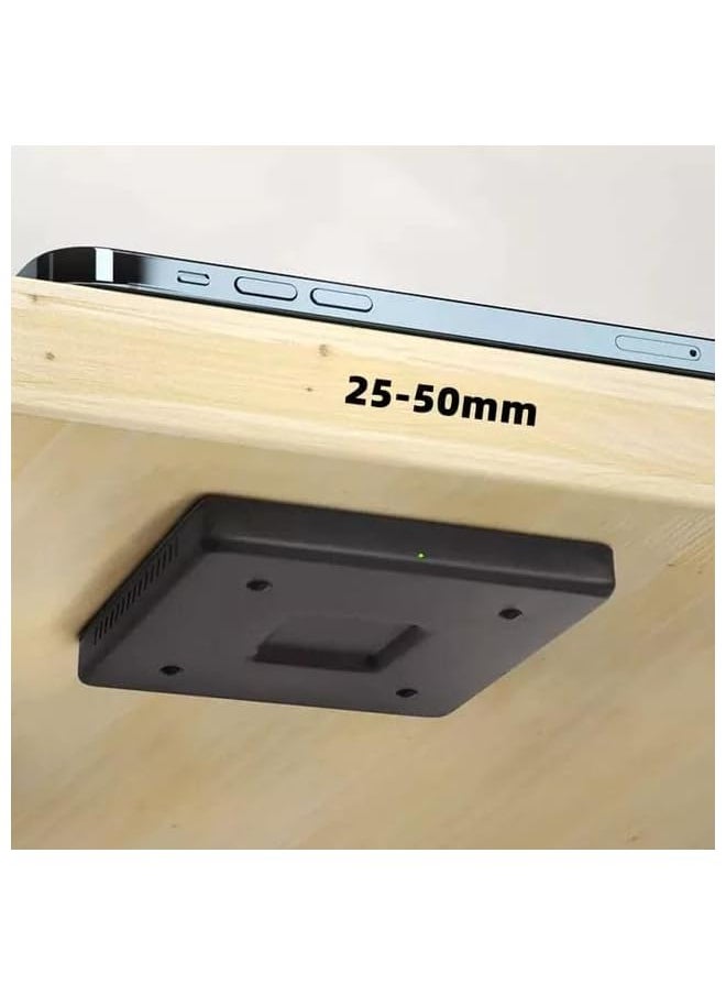 PROMASS - Model Wireless Mobile Charger Invisible Charger For iPhone & Samsung Working Distance 25-45 mm Qi Magnetic Charging Work With Long Distance Smart Charging Station Easy To Fix Under Table - Image 1