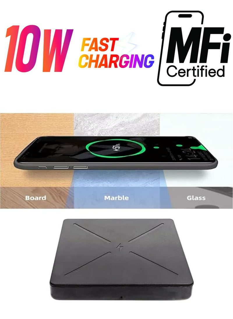 PROMASS - Model Wireless Mobile Charger Invisible Charger For iPhone & Samsung Working Distance 25-45 mm Qi Magnetic Charging Work With Long Distance Smart Charging Station Easy To Fix Under Table - Image 1