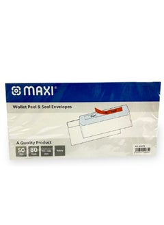 Maxi Maxi peel & seal white envelope 80gsm 115x225 50 pcs  - Image 1