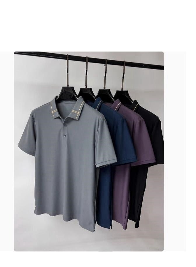 Men's High-End Short Sleeved T-Shirt Polo Shirt - Image 3