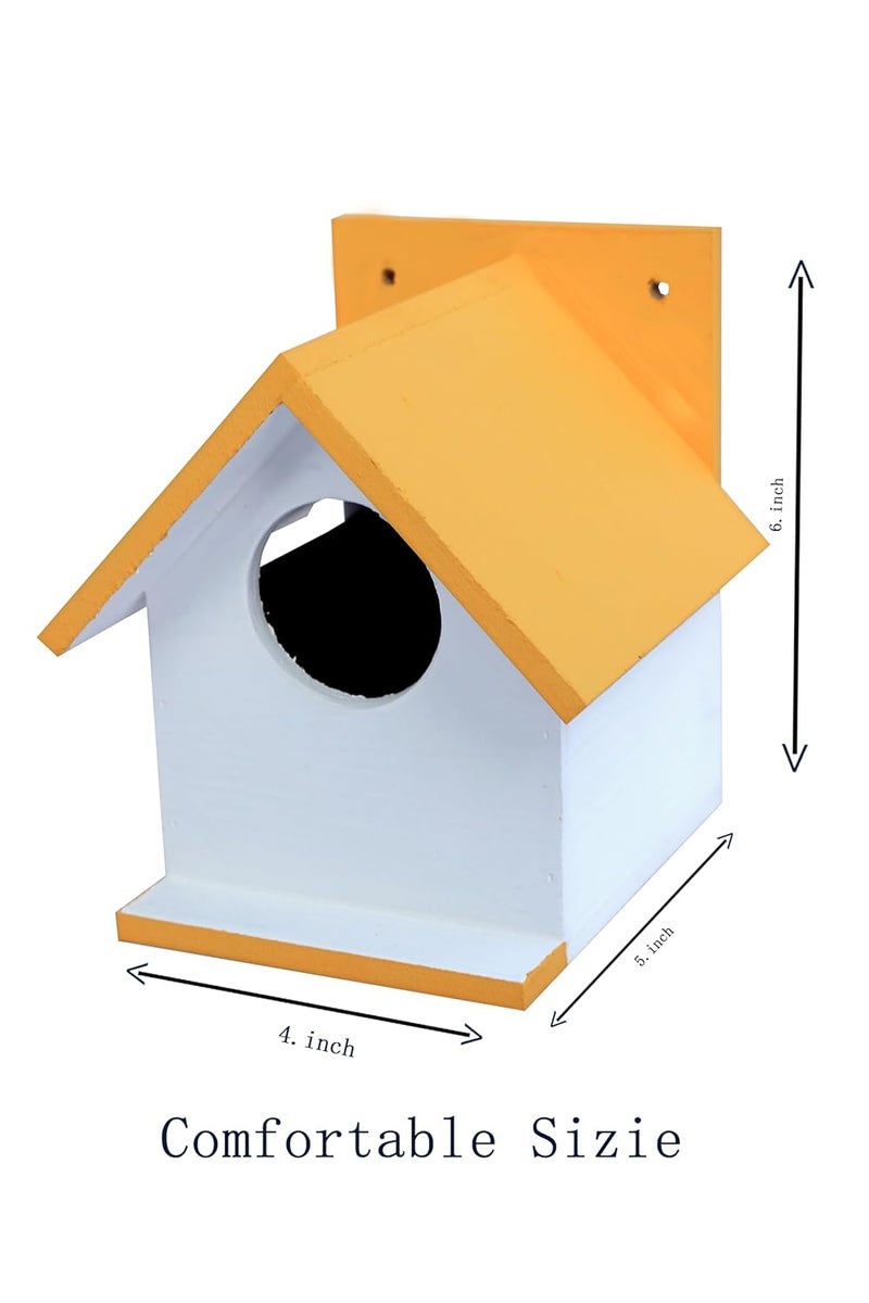 HELLONZ Bird House for Sparrow, Budgies & Finches with Air Ventilation and Mounting Hook (Pack of 8) (Orange) - Image 3