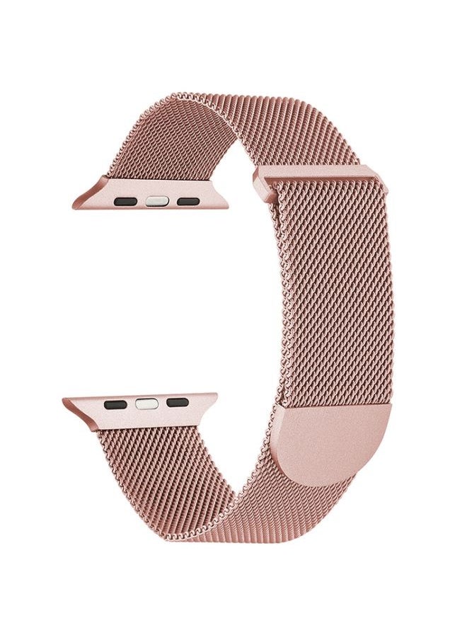 Generic - Replacement Strap For Apple Watch 8 45mm Milanese Metal Magnetic Watch Band Pink - Image 1
