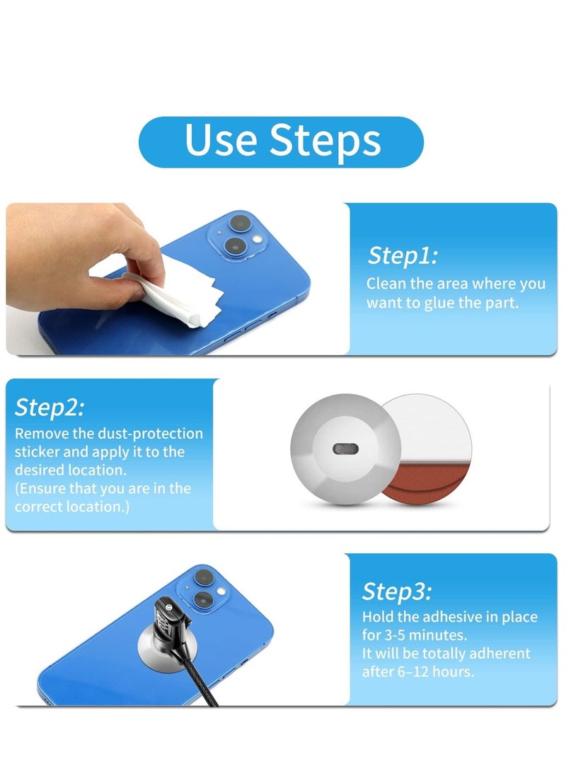KASTWAVE 5 Pack Anchor Plate Adhesive Security Platewith Slot for Computer Lock Security Cables to Lock Down Laptops, Tablets, Monitors,for iPhone Smart Phone - Image 4