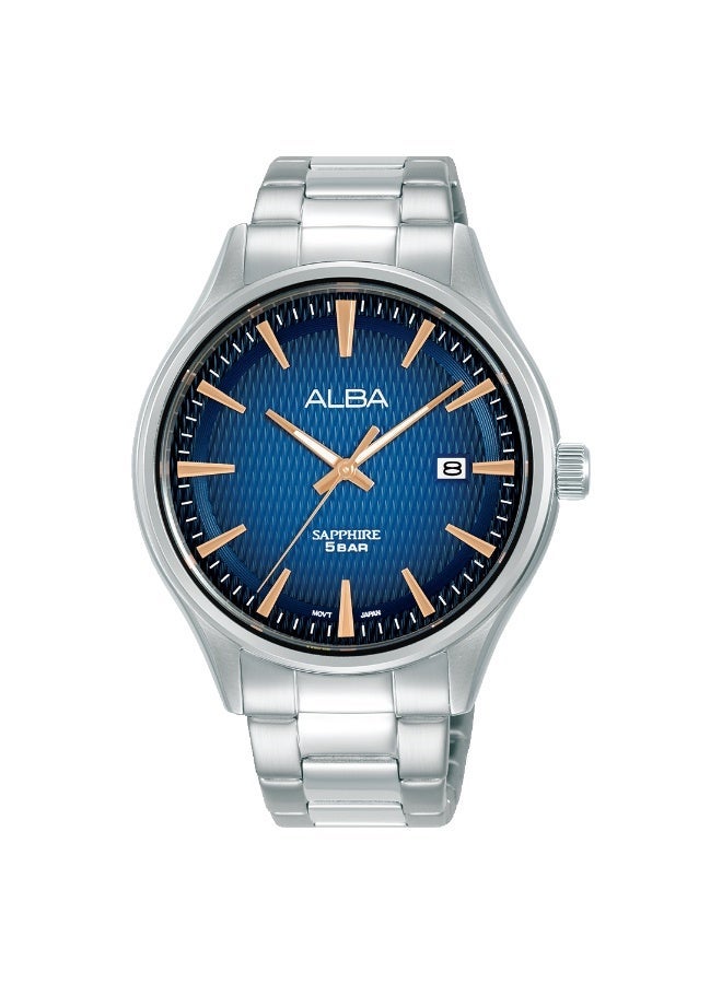 Alba Prestige Men’s Watch AS9U37X1, 42 mm Blue Gradation Dial, Stainless Steel Case & Bracelet, 50 m WR - Image 2
