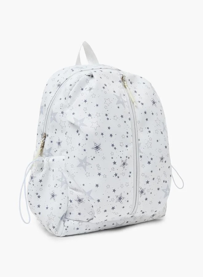 ستايلي Girls Star Print Backpack with Zip Closure