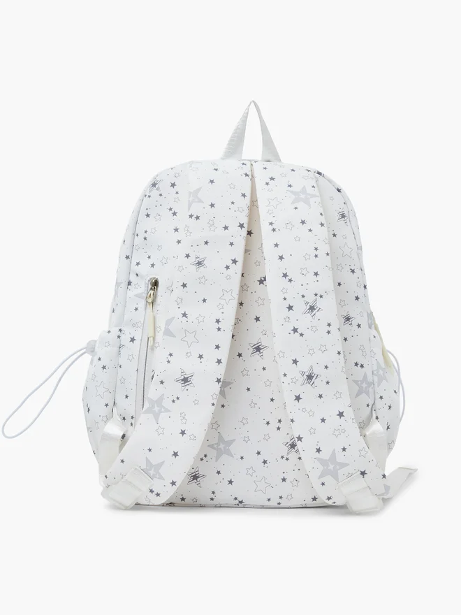 Styli Styli Girls Star Print Backpack with Zip Closure
