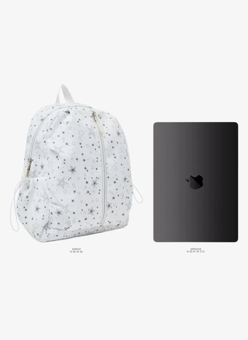 Styli Styli Girls Star Print Backpack with Zip Closure