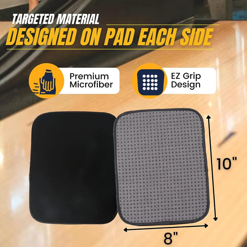 TonGass (3-Pack Microfiber Bowling Ball Towel - 10 Inches x 8 Inches Premium Quality Bowling Ball Shammy Pad with Easy-Grip Dots - Clean Bowling Ball from Dirt and Oil to Improve Grip and Precision - Image 2