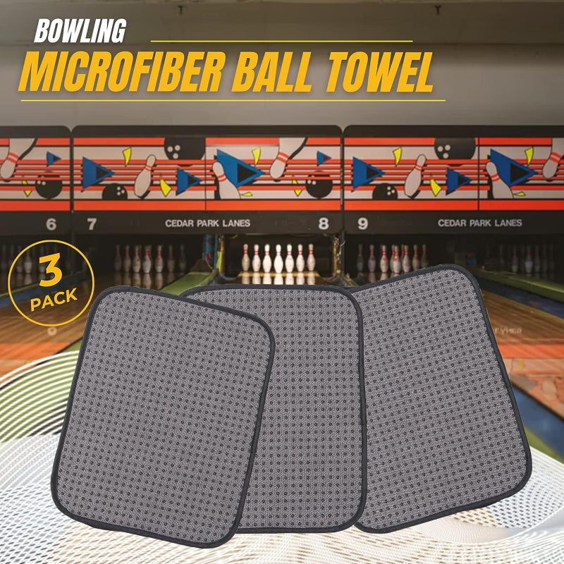 TonGass (3-Pack Microfiber Bowling Ball Towel - 10 Inches x 8 Inches Premium Quality Bowling Ball Shammy Pad with Easy-Grip Dots - Clean Bowling Ball from Dirt and Oil to Improve Grip and Precision - Image 4