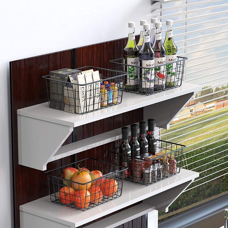 Kiwilon Multi-Purpose Basket For Storage I Fruit Basket For Dining Table I Wire Fruit Basket I Gift Hamper Basket I Pantry Organizers And Storage For Kitchen ( 11.1 X 8.7 X 4.7 Inch ) (Black) - Image 4