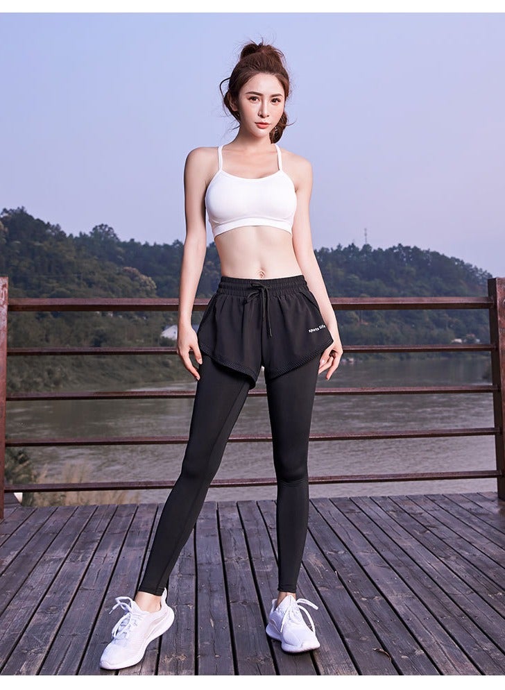 Loquat Yoga Fake two-piece sweatpants Black - Image 1