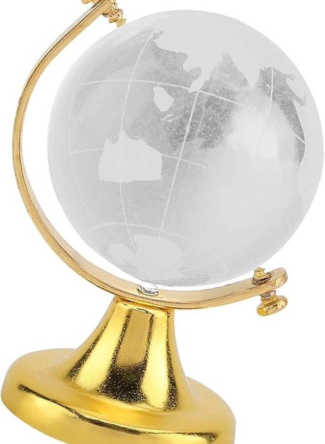 كرة زجاجية كريستالية ذهبية كروية خريطة العالم ديكور للمنزل أو المكتب هدية - Image 5