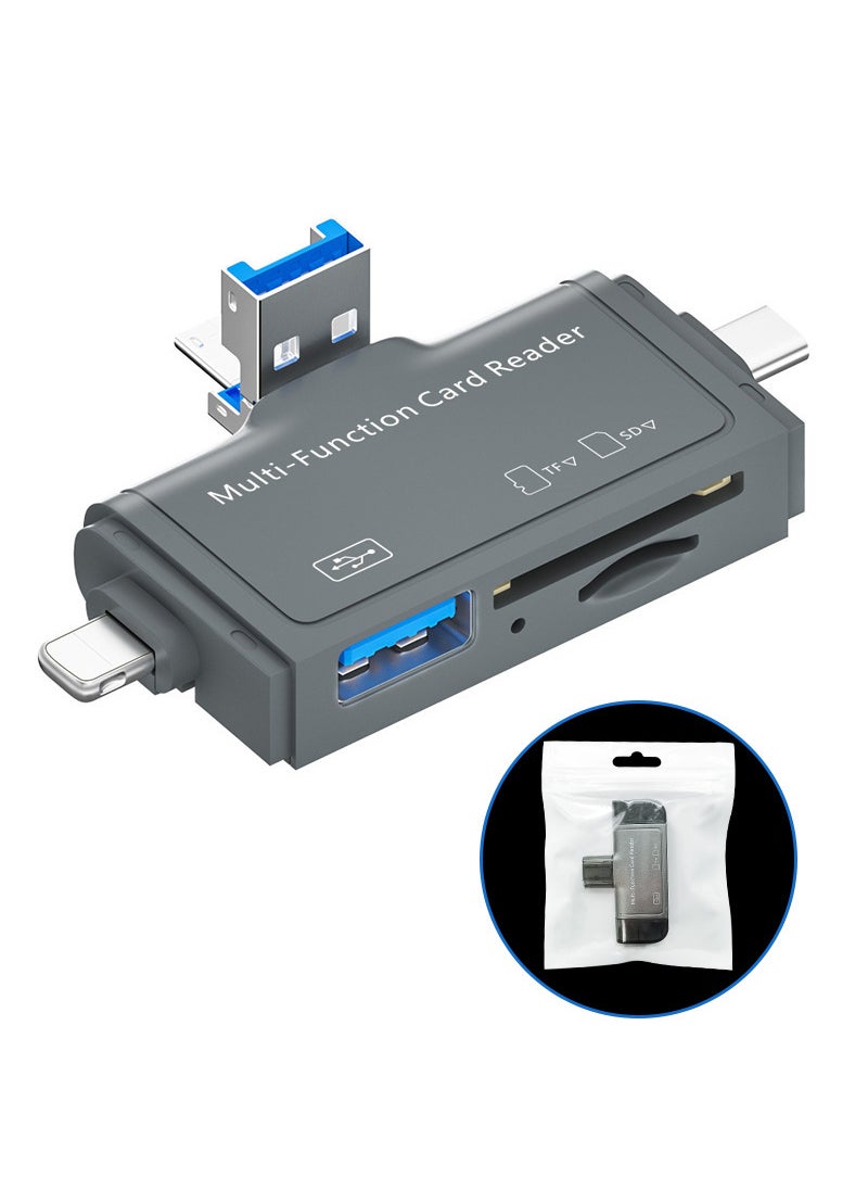 Generic - 7-in-1 Multi-Functional OTG Card Reader for Mobile  PC Grey (bag set) - Image 1