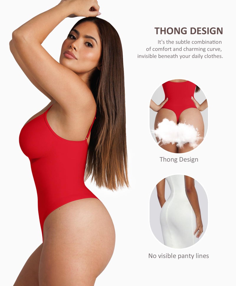 FeelinGirl Shapewear Tummy Control Bodysuits for Women Seamless Body Shaper Shapewear Thong Body Shaper XS-S - Image 2