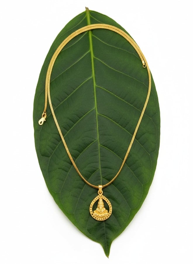 CHARMS Gold Plated Lord Balaji Pendant with Chain – Divine Tirupati Balaji Spiritual Locket for Men & Women - Image 3