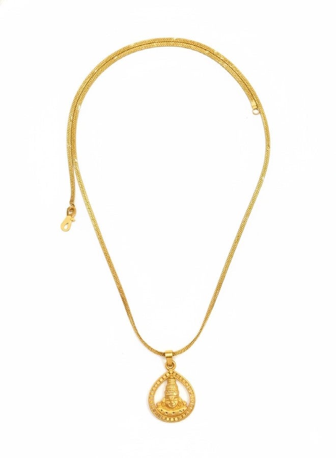 CHARMS Gold Plated Lord Balaji Pendant with Chain – Divine Tirupati Balaji Spiritual Locket for Men & Women - Image 1