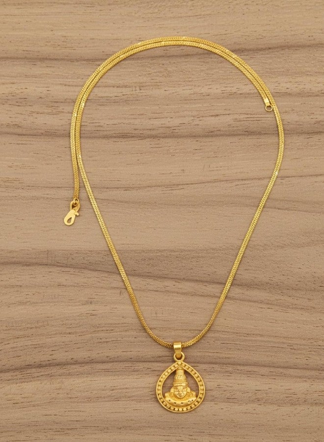 CHARMS Gold Plated Lord Balaji Pendant with Chain – Divine Tirupati Balaji Spiritual Locket for Men & Women - Image 2
