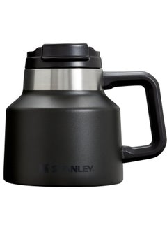 Stanley Tough-To-Tip Admiral's Mug 20 oz | Twist-on Flip Open Lid | Wide Body with Non-Skid Rubber Base | Insulated Stainless Steel Coffee Cup | BPA-Free | Black 2.0