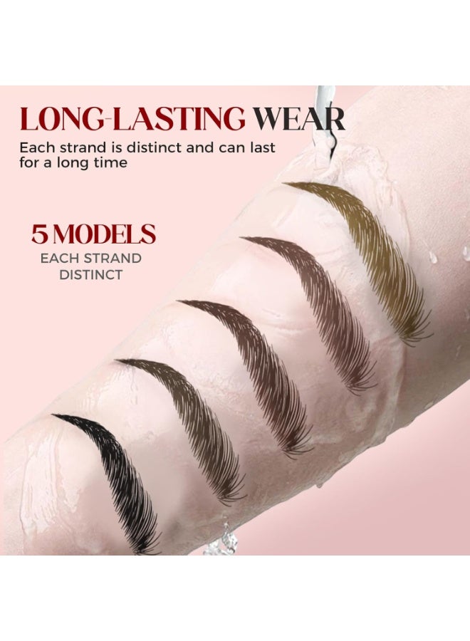 QIC Microblading Eyebrow Pen, 2026 New 4-Tip 3D Eyebrow Pencil, Waterproof Long-Lasting Fine Stroke Contouring Pen, Premium Natural Magic Brow Makeup for All-Day Wear (Black) - Image 5