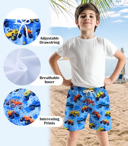 ZenGents Toddler Boys Swim Trunks Swim Shorts Little Boys Bathing Suit 4T Swimsuit Boy Swimwear Quick Dry Swimming Trunks Monster Truck - Image 4