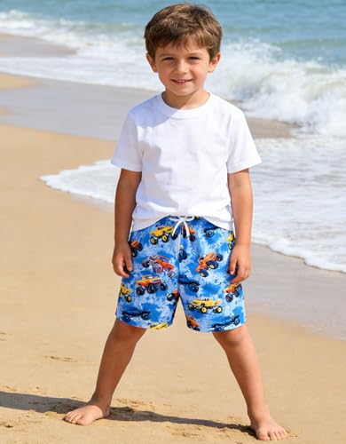 ZenGents Toddler Boys Swim Trunks Swim Shorts Little Boys Bathing Suit 4T Swimsuit Boy Swimwear Quick Dry Swimming Trunks Monster Truck - Image 3