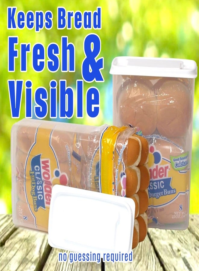 Buddeez Bread Buddy for Hamburger and Hot Dog Buns - Bun Keeper for Picnic and Camping, Scones, Rolls, Brioches, Croissant - White Lid - Image 5