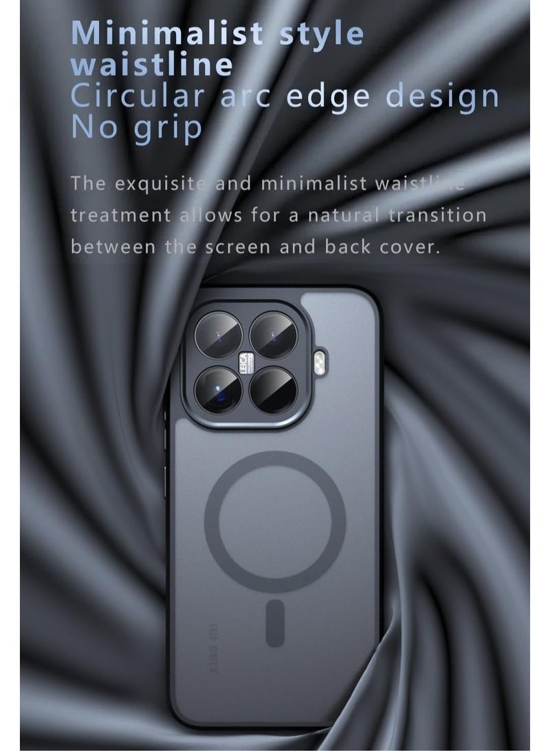 Magnetic Case for Xiaomi 15T Pro [Support Wireless Charging] Frosted Matte Translucent Black Case Anti-Yellowing Airbag Protection PC+TPU Shockproof Cover - view 4