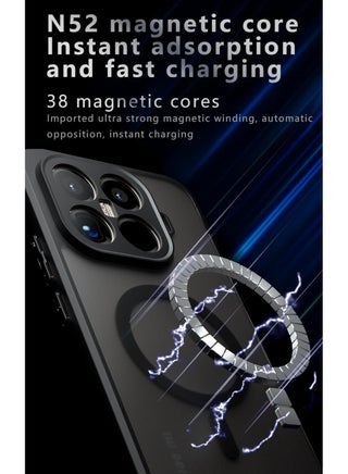 Magnetic Case for Xiaomi 15T Pro [Support Wireless Charging] Frosted Matte Translucent Black Case Anti-Yellowing Airbag Protection PC+TPU Shockproof Cover - view 3